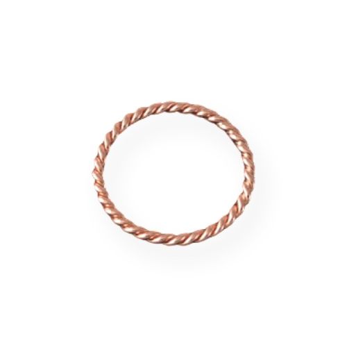 Rose Gold Twist Ring - Narrow 9ct Gold Ring