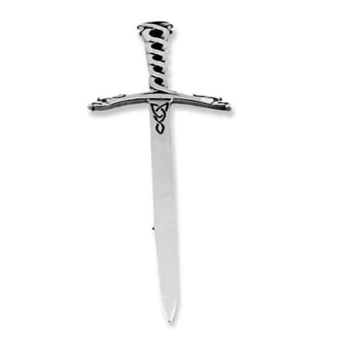 Silver Celtic Knot Kilt Pin - Arbroath Claymore