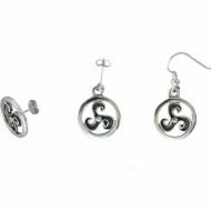 Sterling Silver Celtic Triskele Earrings for Women - Boreray Mhor