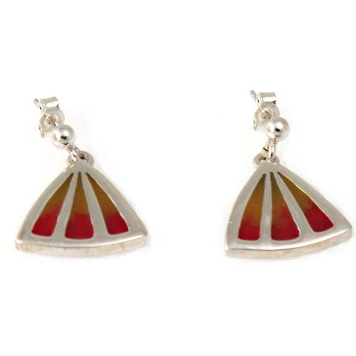 Celtic Fire Silver Enamel Drop Earrings