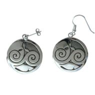 Silver Celtic Drop Earrings - Mhorain