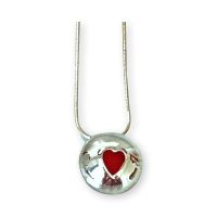 Silver Enamel Heart Necklace - Peerie Smoorikins