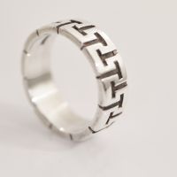 Rodel Silver Celtic Wedding Ring - Greek Key Pattern
