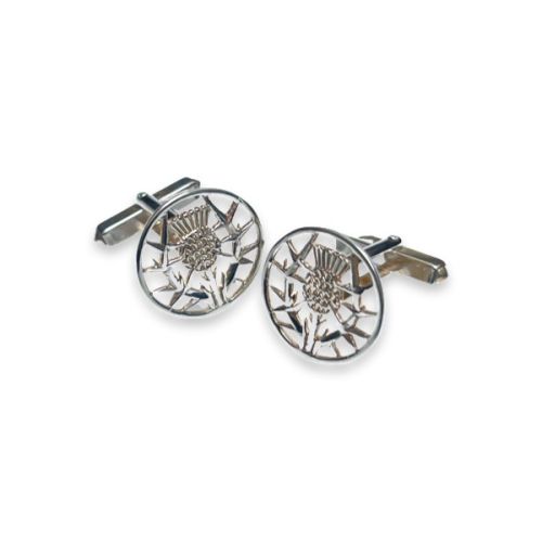 Shetland Jewellery Scottish Silver Thistle Cufflinks