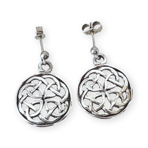 Sterling Silver Celtic Drop Earrings - Pabbay
