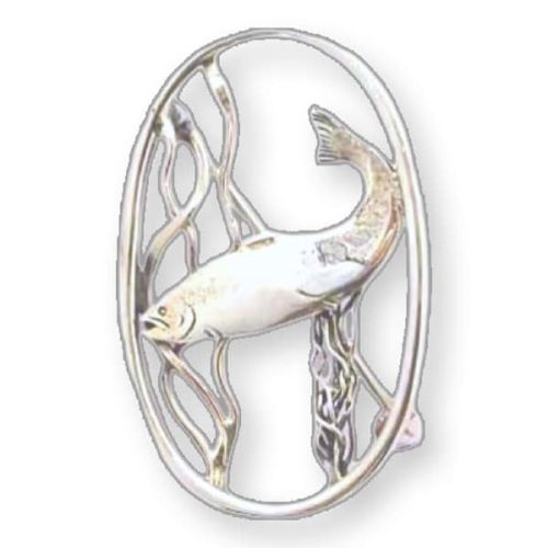 Silver Salmon Brooch