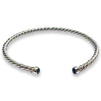 Silver Mini Torc Bangle set with Sodalite - Hebridean Jewellery