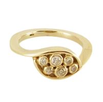 9ct Gold Dress Ring with Diamonds