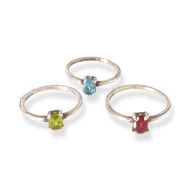 Sterling Silver Ring set with semi-precious stones
