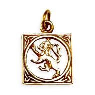 9ct Gold Square Lion Rampant Charm