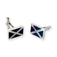 Scottish Silver Enamel Saltire Cufflinks