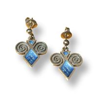 Sterling Silver Skara Urn Earrings - silver enamel - Sheila Fleet Jewellery