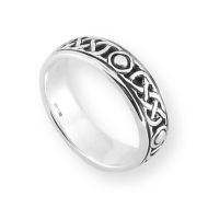 Solid Silver Celtic Knot Band - Iona